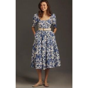 Floral Blue and White Dress from Anthropologie